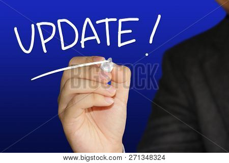 Update, Motivational Business Words Quotes Concept Words Lettering Typography Concept. Businessman W