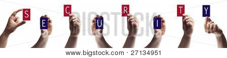 Mot de sécurité faite par des mains masculines