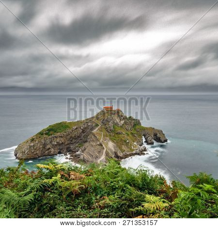 San Juan De Gaztelugatxe Islet And Dramatic Sky