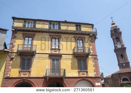 Saluzzo, Cuneo, Piedmont, Italy: Belfry Of The Historic Cathedral (duomo) And Palace