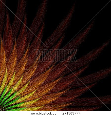 Rio Carnival. Template For Invitation, Ticket, Banner. Colored Feathers Arranged In A Circle. Corner