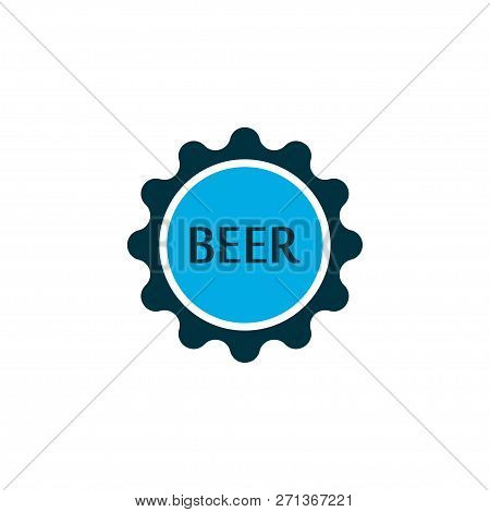 Beer Lid Icon Colored Symbol. Premium Quality Isolated Bottle Cap Element In Trendy Style.