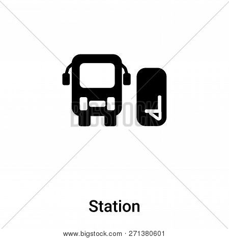 Station Icon In Trendy Design Style. Station Icon Isolated On White Background. Station Vector Icon 