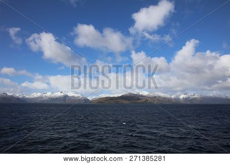 Mountains At Beagle Channel In Patagonia. Chile. South America