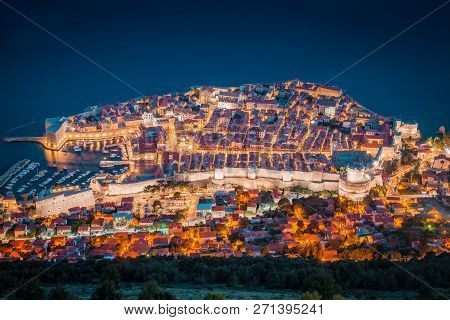 Panoramic Aerial View Of The Historic Town Of Dubrovnik, One Of The Most Famous Tourist Destinations