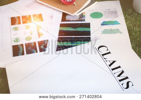 The Blurry Light Design Background Of The Lasic X-ray  Result Put Beside Claims Paper Sheet,