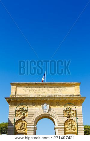 The Porte Du Peyrou (1693) Is A Triumphal Arch In Montpellier, In Southern France