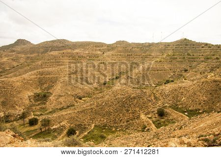 Lunar Landscapes Near Matmata In The South Of Tunisia, North Africa