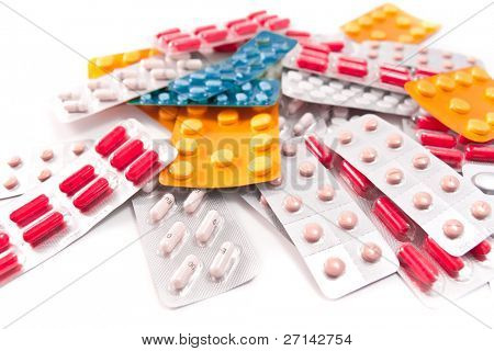 packs of medical pills and tablets