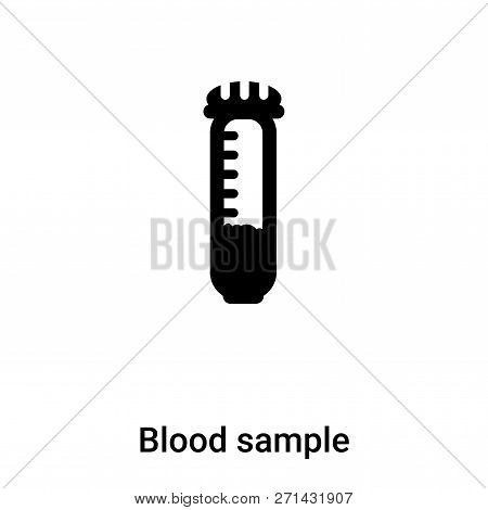 Blood Sample Icon In Trendy Design Style. Blood Sample Icon Isolated On White Background. Blood Samp