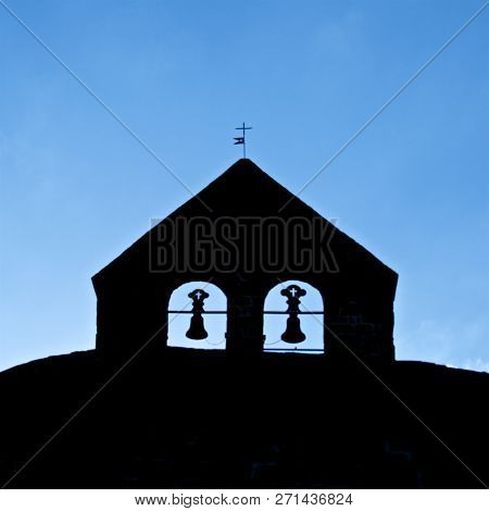 Bell Tower Of St Mary Of Eunate Church, A 12th-century Romanesque Church In Muruzabal, On The French