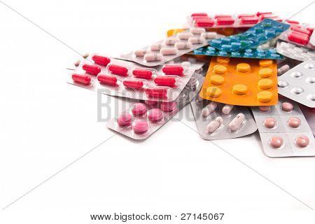 packs of medical pills and tablets