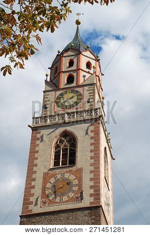 Meran, South Tyrol, Italy: The Tower Of St. Nicholas' Church