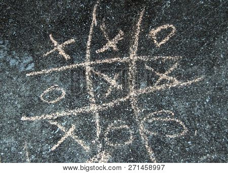 Cats Tic Tac Toe Game Board Sidewalk Chalk