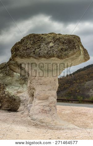 Natural Phenomenon Stone Mushrooms - Rheolite Volcano Tufoes That Have Formed As A Result Of Intense