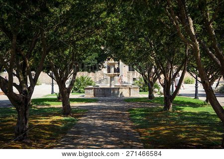 Mallorca, Spain - July 19, 2013: Santuari De Lluc. View Of The Famous Monastery On The Island Of Mal