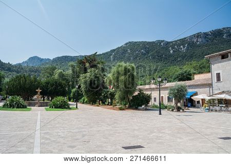 Mallorca, Spain - July 19, 2013: Santuari De Lluc. View Of The Famous Monastery On The Island Of Mal