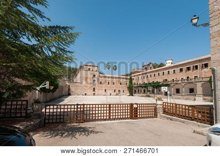 Mallorca, Spain - July 19, 2013: Santuari De Lluc. View Of The Famous Monastery On The Island Of Mal