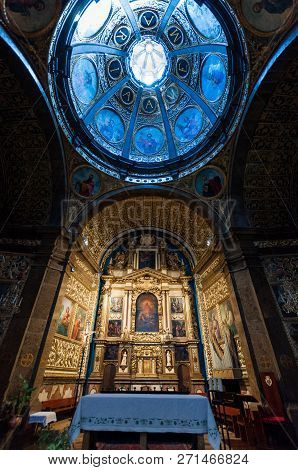 Mallorca, Spain - July 19, 2013: Interior Of Lluc Monastery