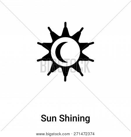 Sun Shining Icon In Trendy Design Style. Sun Shining Icon Isolated On White Background. Sun Shining 