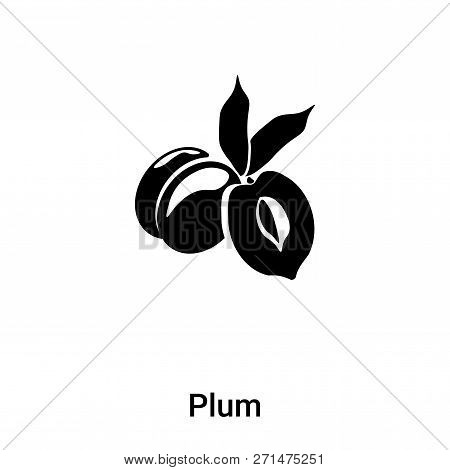 Plum Icon In Trendy Design Style. Plum Icon Isolated On White Background. Plum Vector Icon Simple An