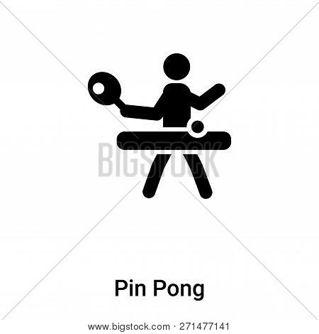 Pin Pong Icon In Trendy Design Style. Pin Pong Icon Isolated On White Background. Pin Pong Vector Ic