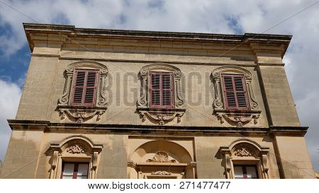 Mdina, Malta. The City Is Famous For Its Historic Buildings, And The Baroque Style In Many Of Them.