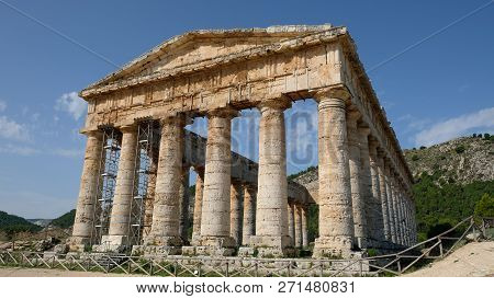 Segesta, Province Of Trapani, Sicily. Segesta Is One Of The Best Preserved And Beautiful Of All The 