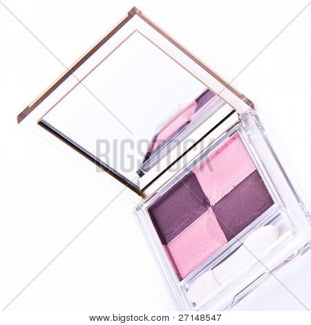 sombras conjunto com pincel sobre fundo branco