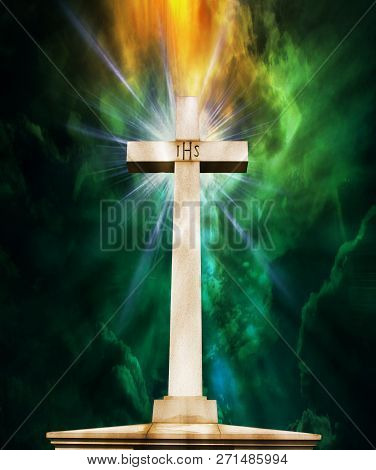 A Christian Cross With The 