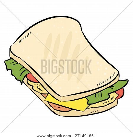 Sandwich Colorful Doodle Icon. Vector Isolated Icon