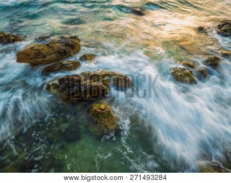 Piso Livadi beach on Paros Greece island at sunrise