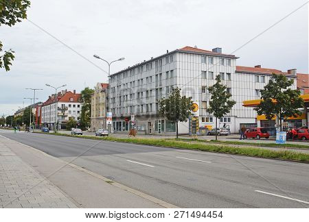 Munich, Germany - September, 2013: Moosacher Street In Munich, Germany