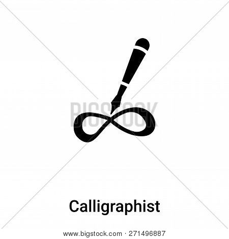 Calligraphist Icon In Trendy Design Style. Calligraphist Icon Isolated On White Background. Calligra