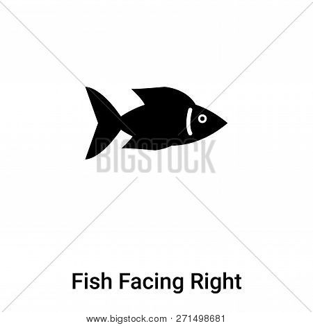 Fish Facing Right Icon In Trendy Design Style. Fish Facing Right Icon Isolated On White Background. 