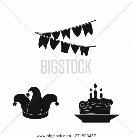 Vector Design Of Party And Birthday Sign. Set Of Party And Celebration Vector Icon For Stock.