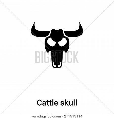 Cattle Skull Icon In Trendy Design Style. Cattle Skull Icon Isolated On White Background. Cattle Sku