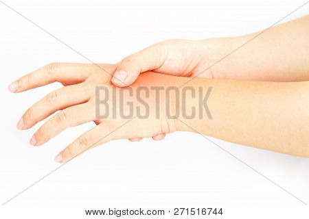 Hand Muscle Pain White Background Finger Injury