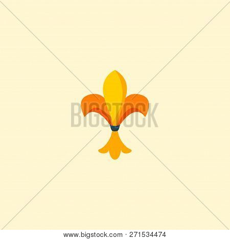 Fleur De Lis Icon Flat Element. Vector Illustration Of Fleur De Lis Icon Flat Isolated On Clean Back