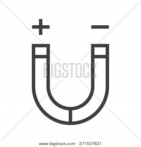 Magnet Icon. Science Lab Concept, Simple Flat Design. Isolate On White Background.