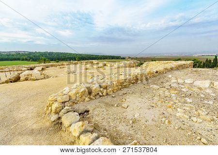 Archaeological Remains In Tel Megiddo National Park. Northern Israel