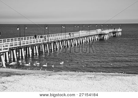molo di legno a Gdynia, Polonia
