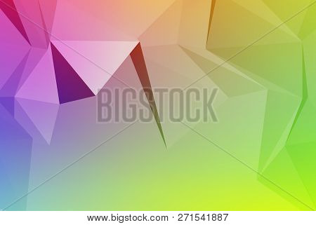 Vector Art Of Faceted 3d Crystal Colorful Shapes, Banners. Horizontal Crystal Banners, Faceted Color