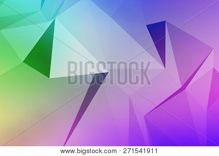 Vector Art Of Faceted 3d Crystal Colorful Shapes, Banners. Horizontal Crystal Banners, Faceted Color