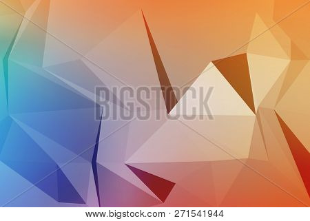 Vector Art Of Faceted 3d Crystal Colorful Shapes, Banners. Horizontal Crystal Banners, Faceted Color