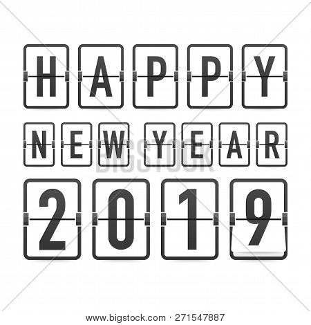 Happy New Year 2019 Timetable, Editable Vector Design. Vector Stock Illustration.