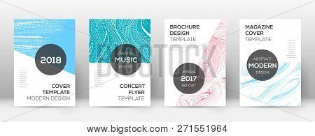 Cover Page Design Template. Modern Brochure Layout. Creative Trendy Abstract Cover Page. Pink And Bl