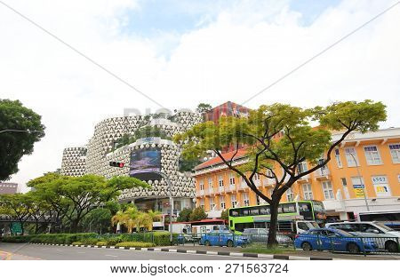 Singapore - November 16, 2018: Bugis Junction Shopping Mall Cityscape Singapore