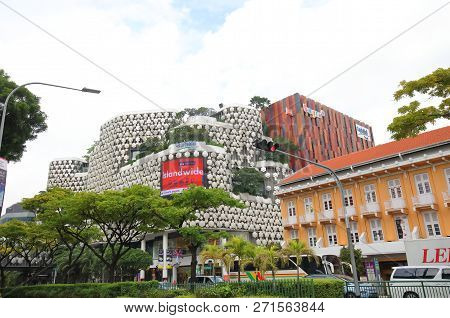 Singapore - November 16, 2018: Bugis Junction Shopping Mall Cityscape Singapore