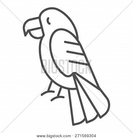 Parrot Thin Line Icon. Bird Vector Illustration Isolated On White. Animal Outline Style Design, Desi